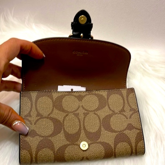 Coach Wallet In Blocked Signature Canvas - Picture 1 of 11